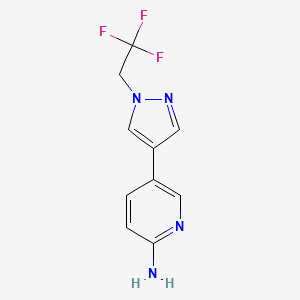 molecular formula C10H9F3N4 B15340376 5-(1-(2,2,2-Trifluoroethyl)-1H-pyrazol-4-yl)pyridin-2-amine 