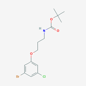 molecular formula C14H19BrClNO3 B15340381 tert-Butyl (3-(3-bromo-5-chlorophenoxy)propyl)carbamate 