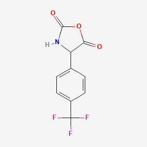 molecular formula C10H6F3NO3 B15340393 4-[4-(Trifluoromethyl)phenyl]oxazolidine-2,5-dione 