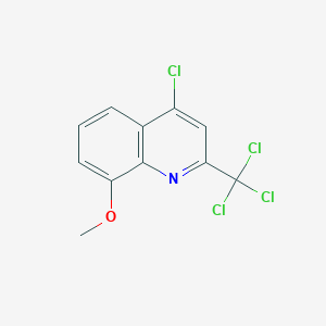 molecular formula C11H7Cl4NO B15340424 4-Chloro-8-methoxy-2-trichloromethyl-quinoline CAS No. 93599-98-5