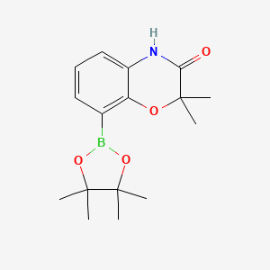 molecular formula C16H22BNO4 B15340425 2,2-Dimethyl-3-oxo-3,4-dihydro-2H-benzo[b][1,4]oxazine-8-boronic Acid Pinacol Ester 