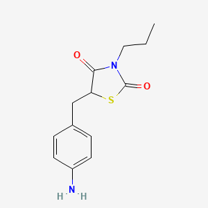 molecular formula C13H16N2O2S B15340479 5-(4-Aminobenzyl)-3-propylthiazolidine-2,4-dione 