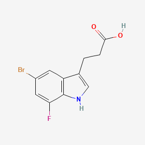 molecular formula C11H9BrFNO2 B15340517 3-(5-Bromo-7-fluoro-3-indolyl)propanoic Acid 