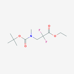 molecular formula C11H19F2NO4 B15340558 Ethyl 3-[Boc(methyl)amino]-2,2-difluoropropanoate 