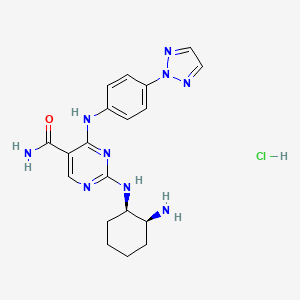 4-((4-(2H-1,2,3-triazol-2-yl)phenyl)amino)-2-(((1R,2S)-2-aminocyclohexyl)amino)pyrimidine-5-carboxamide hydrochloride