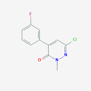 molecular formula C11H8ClFN2O B15340619 6-Chloro-4-(3-fluorophenyl)-2-methyl-2H-pyridazin-3-one 