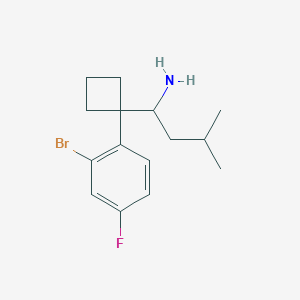 molecular formula C15H21BrFN B15340695 1-[1-(2-Bromo-4-fluorophenyl)cyclobutyl]-3-methyl-1-butylamine 