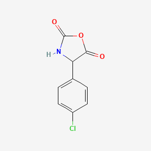 molecular formula C9H6ClNO3 B15340728 4-(4-Chlorophenyl)oxazolidine-2,5-dione 