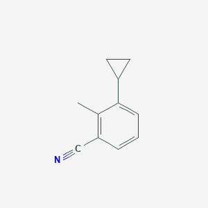 molecular formula C11H11N B15340777 3-Cyclopropyl-2-methylbenzonitrile 