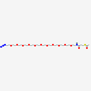 molecular formula C29H56N4O13S B15340811 S-Acetyl-ethylene-amide-PEG11-azide 