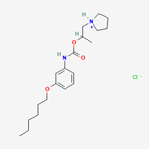 1-pyrrolidin-1-ium-1-ylpropan-2-yl N-(3-hexoxyphenyl)carbamate;chloride