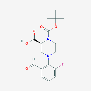 (S)-4-(2-fluoro-6-formylphenyl)-1-(tert-butoxycarbonyl)piperazine-2-carboxylic acid