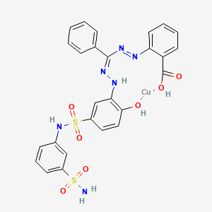 copper;2-[[(Z)-N-[2-hydroxy-5-[(3-sulfamoylphenyl)sulfamoyl]anilino]-C-phenylcarbonimidoyl]diazenyl]benzoic acid