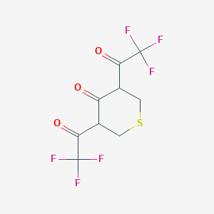 molecular formula C9H6F6O3S B15341688 3,5-Bis(trifluoroacetyl)tetrahydrothiopyran-4-one 