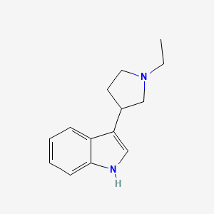 molecular formula C14H18N2 B15341765 3-(1-ethylpyrrolidin-3-yl)-1H-indole CAS No. 3671-01-0