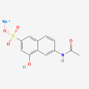 molecular formula C12H10NNaO5S B15341851 2-Naphthalenesulfonic acid, 6-(acetylamino)-4-hydroxy-, monosodium salt CAS No. 20349-44-4