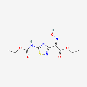 molecular formula C9H12N4O5S B15341861 ethyl (2E)-2-[5-(ethoxycarbonylamino)-1,2,4-thiadiazol-3-yl]-2-hydroxyiminoacetate 