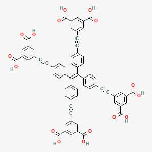 molecular formula C66H36O16 B15341911 5,5',5'',5'''-((Ethene-1,1,2,2-tetrayltetrakis(benzene-4,1-diyl))tetrakis(ethyne-2,1-diyl))tetraisophthalic acid 