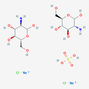 disodium;(3R,4R,5S,6R)-3-amino-6-(hydroxymethyl)oxane-2,4,5-triol;sulfuric acid;dichloride