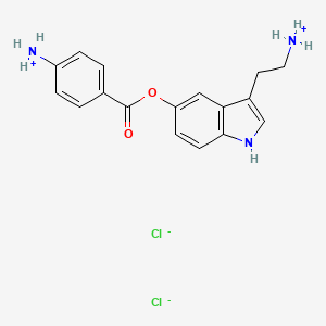 molecular formula C17H19Cl2N3O2 B15342016 3-(2-Aminoethyl)indol-5-ol p-aminobenzoate dihydrochloride CAS No. 19616-00-3