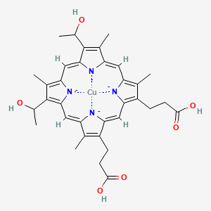 3-[(1Z,4Z,10Z,14Z)-18-(2-carboxyethyl)-7,12-bis(1-hydroxyethyl)-3,8,13,17-tetramethylporphyrin-21,22,23,24-tetraid-2-yl]propanoic acid;copper