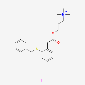 (3-Hydroxypropyl)trimethylammonium iodide (o-(benzylthio)phenyl)acetate