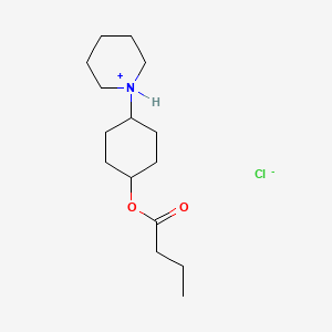 molecular formula C15H28ClNO2 B15342108 Butyric acid, 4-piperidinocyclohexyl ester, hydrochloride CAS No. 1702-16-5