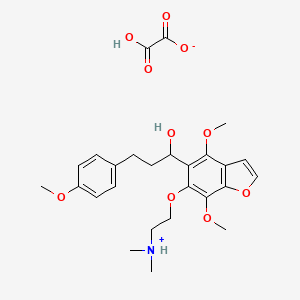 2-[[5-[1-Hydroxy-3-(4-methoxyphenyl)propyl]-4,7-dimethoxy-1-benzofuran-6-yl]oxy]ethyl-dimethylazanium;2-hydroxy-2-oxoacetate