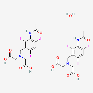 2-[(3-acetamido-2,4,6-triiodophenyl)methyl-(carboxymethyl)amino]acetic acid;hydrate