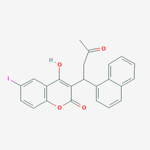 4-Hydroxy-6-iodo-3-(1-naphthyl-3-oxobutyl)coumarin