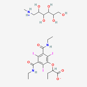 2-[3,5-bis(ethylcarbamoyl)-2,4,6-triiodophenoxy]butanoate;methyl(2,3,4,5,6-pentahydroxyhexyl)azanium