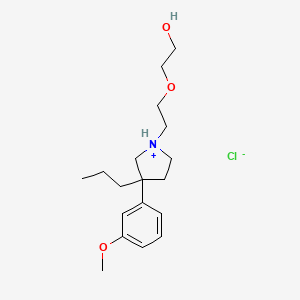 molecular formula C18H30ClNO3 B15342601 Ethanol, 2-(2-(3-(m-methoxyphenyl)-3-propyl-1-pyrrolidinyl)ethoxy)-, hydrochloride CAS No. 1507-64-8