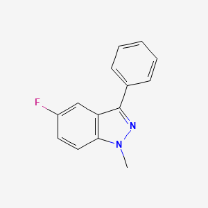 molecular formula C14H11FN2 B15342609 5-Fluoro-1-methyl-3-phenyl-1H-indazole 