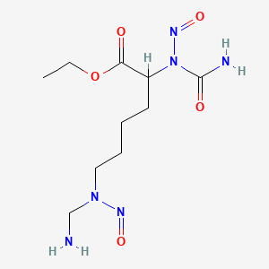 molecular formula C10H20N6O5 B15342612 N2-Carbamoyl-N2,N6-dinitroso-N6-aminomethyllysine ethyl ester CAS No. 102586-06-1