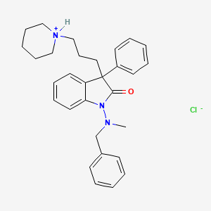 2-Indolinone, 1-(benzylmethylamino)-3-phenyl-3-(3-piperidinopropyl)-, monohydrochloride