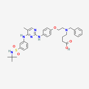 4-(Benzyl{2-[4-({4-[3-(tert-butylsulfamoyl)anilino]-5-methylpyrimidin-2-yl}amino)phenoxy]ethyl}amino)butanoic acid