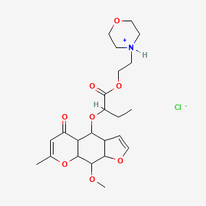 Butyric acid, 2-((9-methoxy-7-methyl-5-oxo-3a,4,4a,8a,9,9a-hexahydro-5H-furo(3,2-g)(1)benzopyran-4-yl)oxy)-, 2-morpholinoethyl ester, hydrochloride