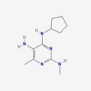 molecular formula C11H19N5 B15344413 N4-cyclopentyl-N2,6-dimethylpyrimidine-2,4,5-triamine CAS No. 1184919-47-8