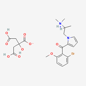 molecular formula C23H29BrN2O9 B15345006 2-(5-Bromo-2-methoxybenzoyl)-1-(2-(dimethylamino)propyl)pyrrole citrate CAS No. 7054-85-5