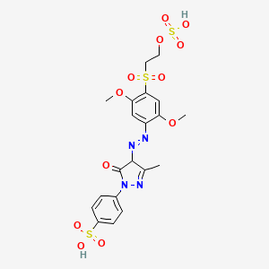 Benzenesulfonic acid, 4-(4-((2,5-dimethoxy-4-((2-(sulfooxy)ethyl)sulfonyl)phenyl)azo)-4,5-dihydro-3-methyl-5-oxo-1H-pyrazol-1-yl)-