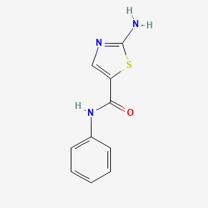 molecular formula C10H9N3OS B15345398 2-amino-N-phenyl-1,3-thiazole-5-carboxamide CAS No. 1184919-01-4