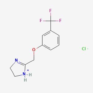 molecular formula C11H12ClF3N2O B15345471 2-Imidazoline, 2-((alpha,alpha,alpha-trifluoro-m-tolyloxy)methyl)-, hydrochloride CAS No. 63074-12-4