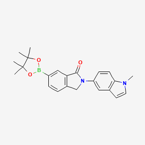 molecular formula C23H25BN2O3 B15345560 2,3-Dihydro-2-(1-methyl-1H-indol-5-yl)-6-(4,4,5,5-tetramethyl-1,3,2-dioxaborolan-2-yl)-1H-isoindol-1-one 