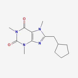 molecular formula C14H20N4O2 B15345643 Caffeine, 8-(cyclopentylmethyl)- CAS No. 73747-32-7