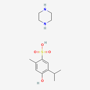 molecular formula C14H24N2O4S B15345646 Piperazinium thymol-6-sulphonate CAS No. 6266-81-5