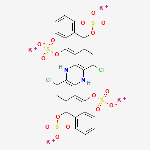 molecular formula C28H12Cl2K4N2O16S4 B15345683 5,9,14,18-Anthrazinetetrol, 7,16-dichloro-6,15-dihydro-, tetrakis(hydrogen sulfate) (ester), tetrapotassium salt CAS No. 54077-86-0