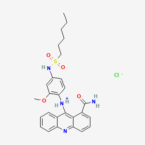 1-Hexanesulfonanilide, 4'-(4-carbamoyl-9-acridinylamino)-3'-methoxy-, hydrochloride