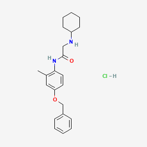 Acetamide, 2-(cyclohexylamino)-N-(2-methyl-4-(phenylmethoxy)phenyl)-, monohydrochloride