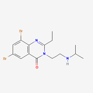 4(3H)-Quinazolinone, 6,8-dibromo-2-ethyl-3-(2-((1-methylethyl)amino)ethyl)-