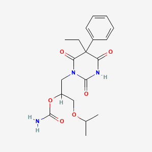 molecular formula C19H25N3O6 B15346739 Barbituric acid, 5-ethyl-1-(2-hydroxy-3-isopropoxypropyl)-5-phenyl-, carbamate (ester) CAS No. 64038-12-6